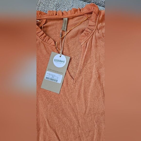 💝Nwt Soyaconcept Coral Orange Women's Top - Picture 4 of 4